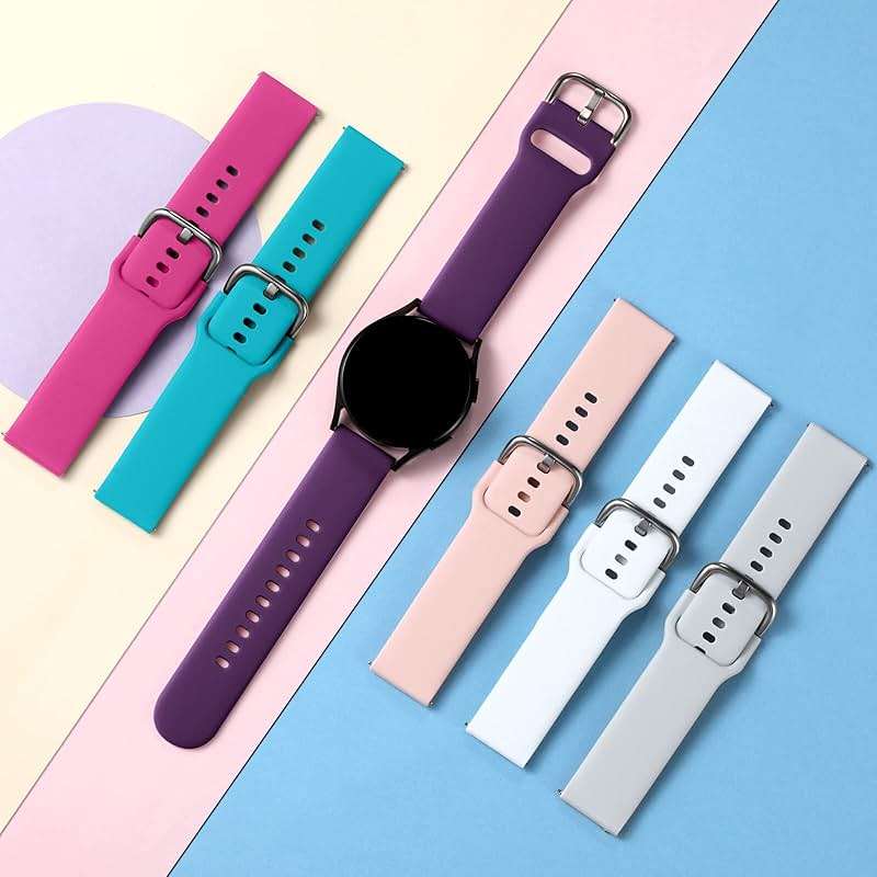DaQin 10 Pack Bands Compatible with Samsung Galaxy Watch 7/6/5/4 40mm 44mm/Watch 6 Classic 43mm 47mm/Watch 5 Pro 45mm/Watch 4 Classic/Active 2 Band, 20mm Soft Silicone Sport Strap Wristbands Women Men - Image 3