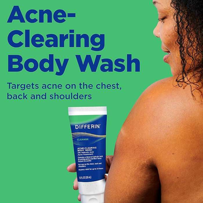 Differin Acne Body Wash by the makers of Differin Gel, Acne Treatment Cleanser with Salicylic Acid, Cream to Lather Formula for Back, Chest, Shoulders, 10 Oz. - Image 2