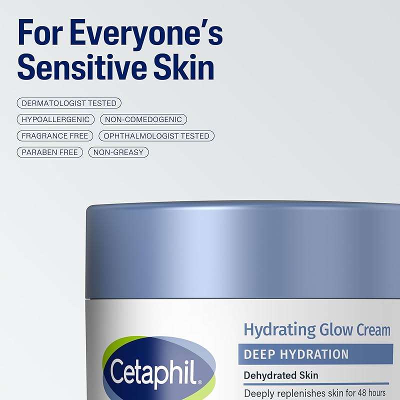 Cetaphil Deep Hydration Healthy Glow Daily Face Cream, 1.7 oz, 48 Hour Dry Skin Face Moisturizer for Sensitive Skin, With Hyaluronic Acid, Vitamin E & Vitamin B5 - Image 8