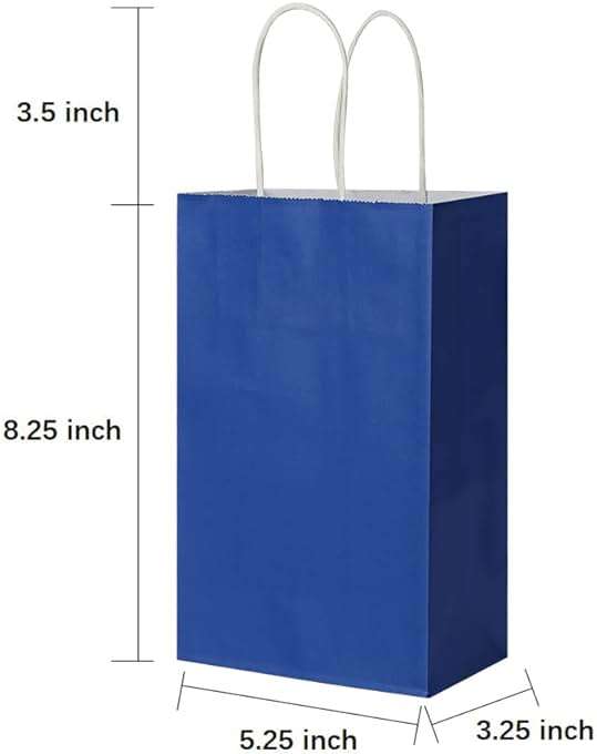 Oikss 100 Pack 5.25x3.25x8.25 Inch Small Royal Blue Kraft Paper Bags with Handles Bulk for Birthday Wedding Party Favors Grocery Retail Shopping Business Goody Craft Gift Bags Sacks (100pcs Count) - Image 2