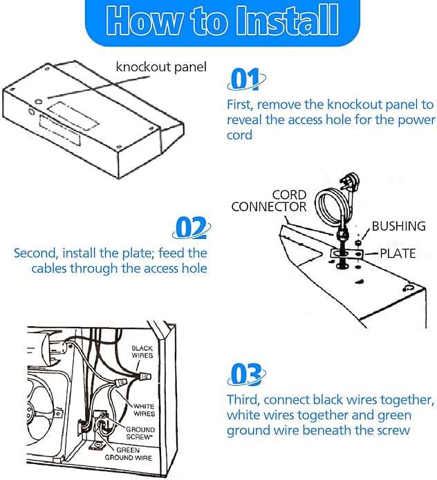 Dreyoo HCK44 Range Hood Power Cord Kit, Convert Your Range Hood to Plug in, Hardwire to Plug in Conversion Kit Replacement, Compatible with Broan, Nutone and Other Range Hood - Image 5