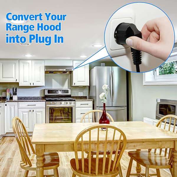 Dreyoo HCK44 Range Hood Power Cord Kit, Convert Your Range Hood to Plug in, Hardwire to Plug in Conversion Kit Replacement, Compatible with Broan, Nutone and Other Range Hood - Image 7