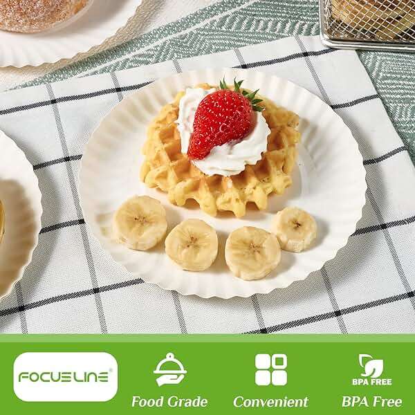 FOCUSLINE 6 Inch Paper Plates 1000 Count, White Paper Plates Uncoated, Everyday Disposable Dessert Plate 6" Small Plate Bulk 1000 Count - Image 3
