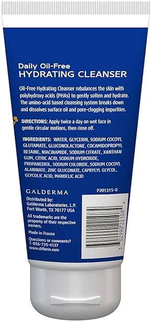 Differin Facial Cleanser, Daily Oil Free Hydrating Face Wash by the makers of Differin Gel, Gentle Skin Care for Acne Prone Skin, PHAs, 6 Oz. - Image 8