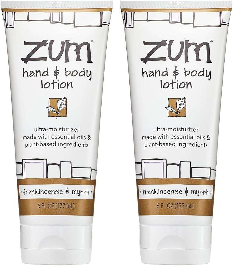 Zum Indigo Wild Hand & Body Lotion - Natural Hand Lotion for Dry Hands - Body Lotion for Women & Men - Body Moisturizers Include Shea Butter - Frankincense & Myrrh Scent - 6 fl oz (2 Pack) - Image 1
