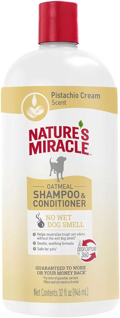 Nature's Miracle Nature’s Miracle Oatmeal Shampoo & Conditioner for Dogs, 32 Oz, Pistachio Cream Scent - Image 1