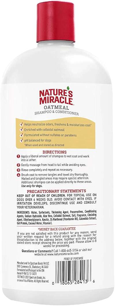 Nature's Miracle Nature’s Miracle Oatmeal Shampoo & Conditioner for Dogs, 32 Oz, Pistachio Cream Scent - Image 2