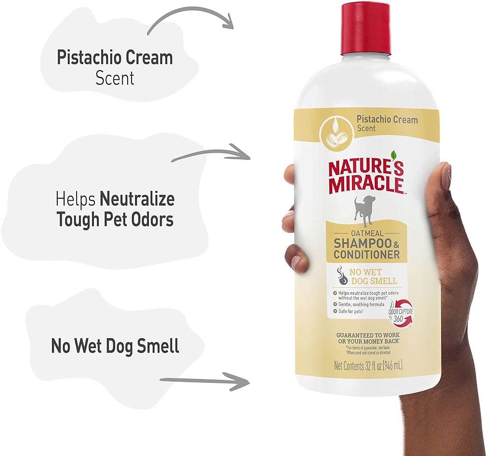 Nature's Miracle Nature’s Miracle Oatmeal Shampoo & Conditioner for Dogs, 32 Oz, Pistachio Cream Scent - Image 6