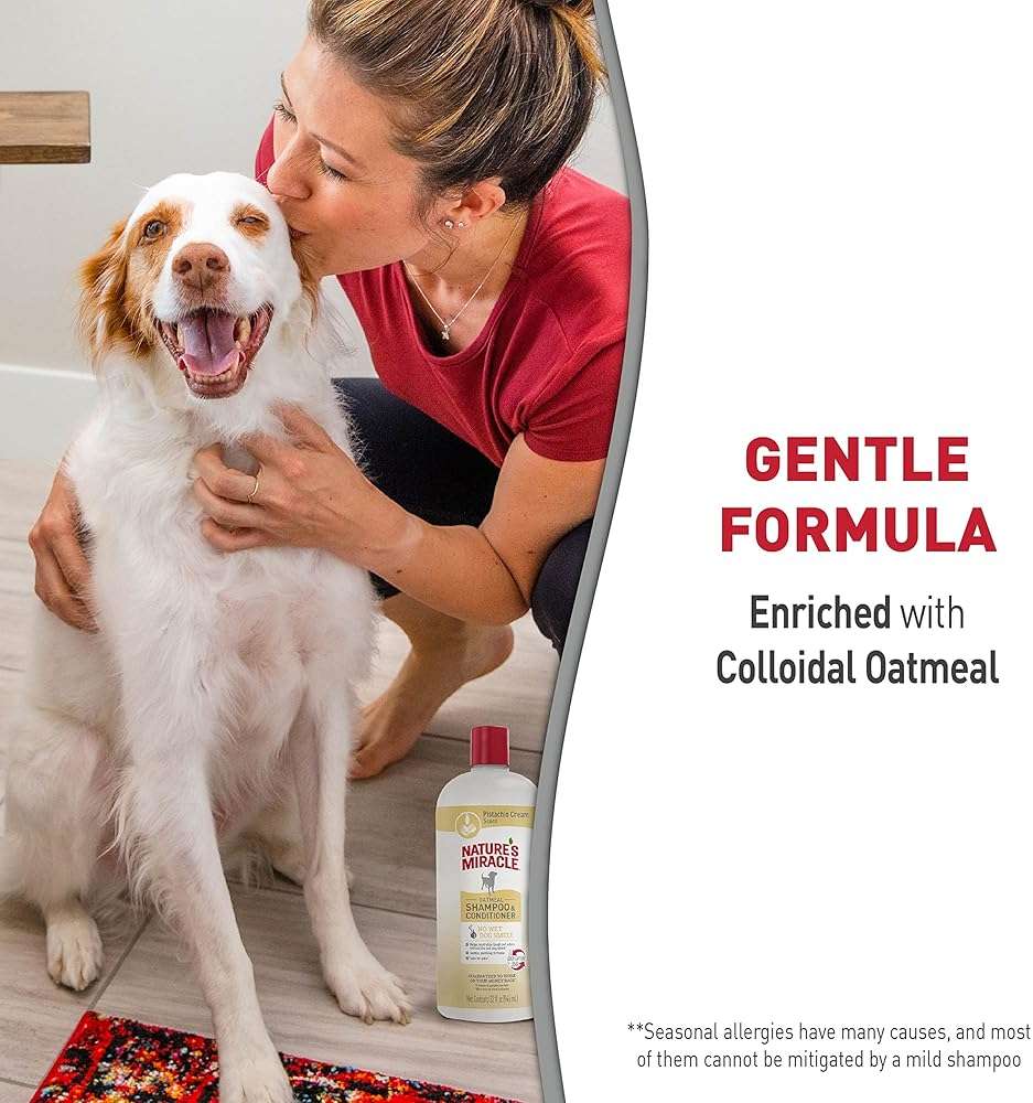 Nature's Miracle Nature’s Miracle Oatmeal Shampoo & Conditioner for Dogs, 32 Oz, Pistachio Cream Scent - Image 7
