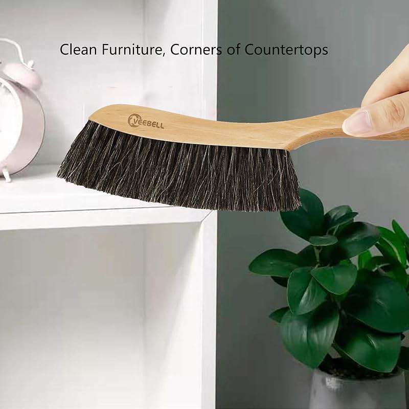 Horse Hair Brush Hand Broom Dusting Brush for Home Cleaning, Wood Handle Soft Brush Duster for Counter Furniture, Bed, Bench Fireplace,Car, Shop Brush Cleaning 14" Long - Image 5