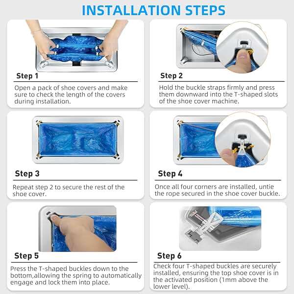 Blemoacha Shoe Covers Dispenser with 200pcs Disposable Shoe Covers Non Slip, Automatic Shoe Cover Machine,Fits Size Up to 11 US Men, for Home, Office, Factory, Supermarket, Silver - Image 6