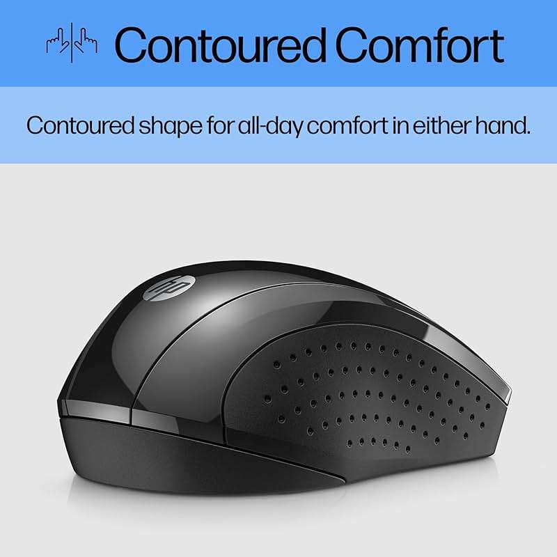 HP X3000 G3 Wireless Mouse - Black, 15-Month Battery, Side Grips for Control, Travel-Friendly, Blue LED, Powerful 1600 DPI Optical Sensor, Compatible with Wins PC/Laptop, Mac, Chromebook (683N7AA) - Image 4