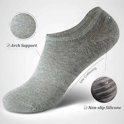 HIGIXCH No Show Socks Women Low Cut Invisible Liner Non slip Athletic Boat Socks 6 Pairs - Image 3
