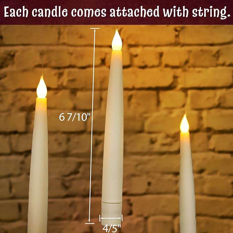 ORIENTAL CHERRY Halloween Decorations - Floating LED Candles with Remote Control -12Pcs Magic Witch Wizard Christmas Decor for Indoor Home Room Classroom Bedroom Birthday Party (with Common Remote) - Image 4