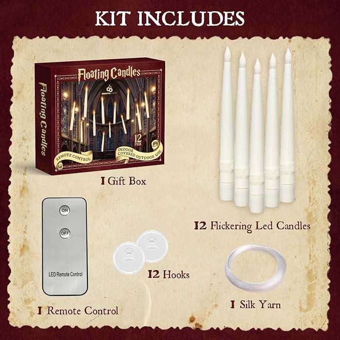 ORIENTAL CHERRY Halloween Decorations - Floating LED Candles with Remote Control -12Pcs Magic Witch Wizard Christmas Decor for Indoor Home Room Classroom Bedroom Birthday Party (with Common Remote) - Image 5