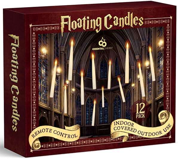 ORIENTAL CHERRY Halloween Decorations - Floating LED Candles with Remote Control -12Pcs Magic Witch Wizard Christmas Decor for Indoor Home Room Classroom Bedroom Birthday Party (with Common Remote) - Image 6