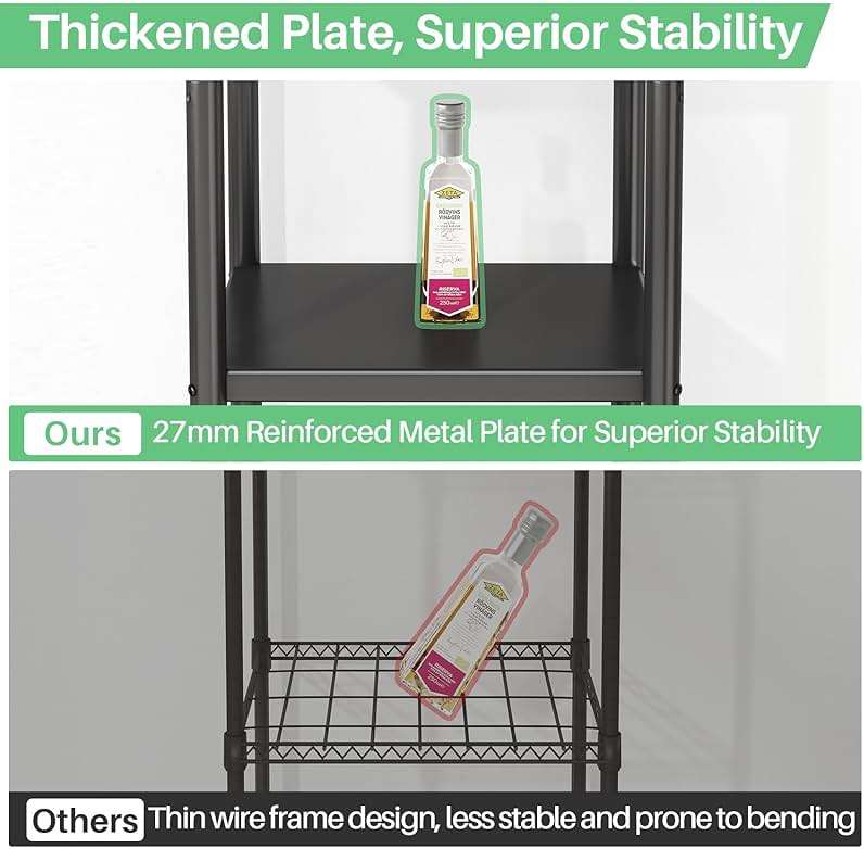 PXRACK 5-Tier Kitchen Storage Shelves, Adjustable Metal Shelves for Storage Pantry Shelves with Rolling Wheels, Storage Rack Shelving Unit Organizer for Bedroom Laundry Closet - Image 7