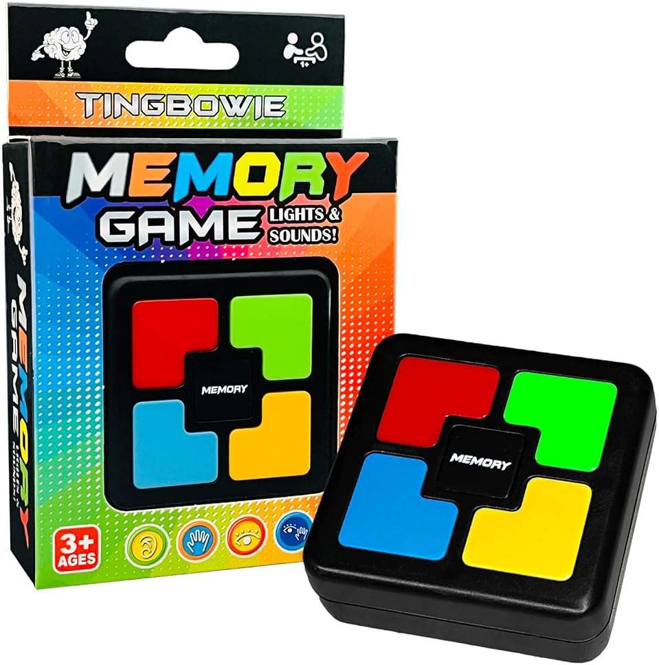 tingbowie Lights Up Memory Game Handheld Electronic Toy, Color Memorizing with Lights and Sounds - Image 1
