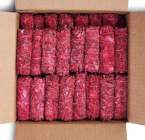 JL Local Dragon's Blood Sage Smudge Sticks for Cleansing House, Meditation, Yoga, Negative Energy Cleanse | 4 Inch Dragon Blood Sage Bundles (25 Count) - Image 1