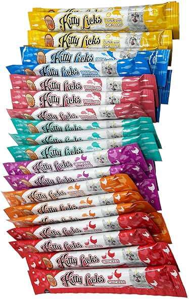 Rena's Recipe Kitty Licks Lickable Cat Treats Variety Pack, 28 Tubes | Creamy purée cat treats in 7 delicious flavors, including tuna and chicken. - Image 4