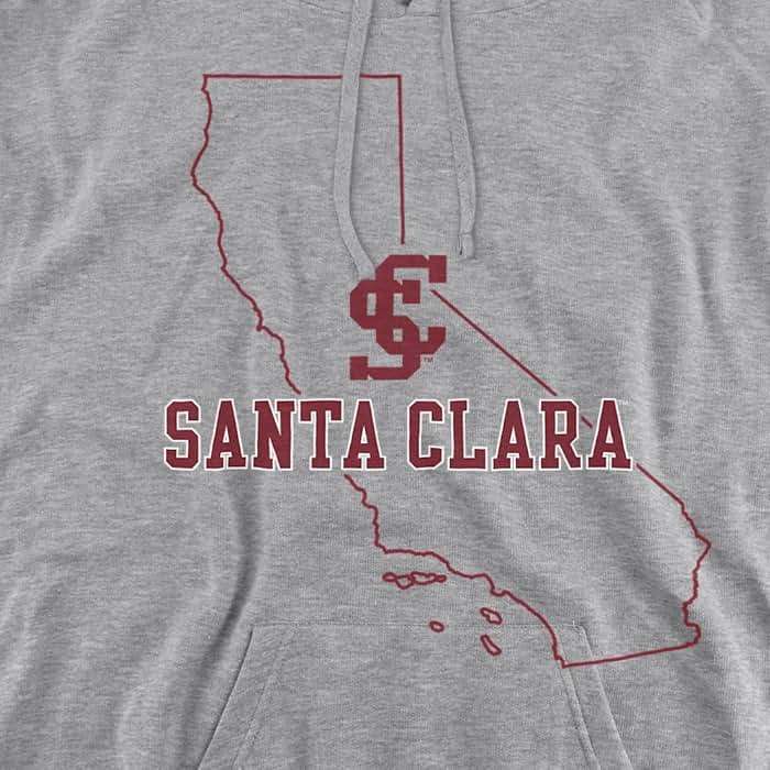 LOGOVISION Santa Clara University Official State Shape Unisex Adult Pull-Over Hoodie - Image 2