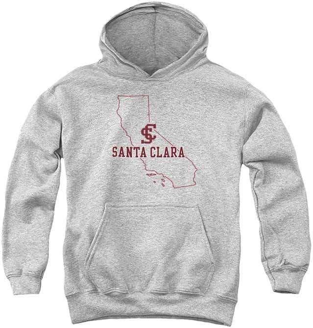 LOGOVISION Santa Clara University Official State Shape Youth Kids Boy/Girls Pull-Over Hoodie Sweatshirt - Image 1