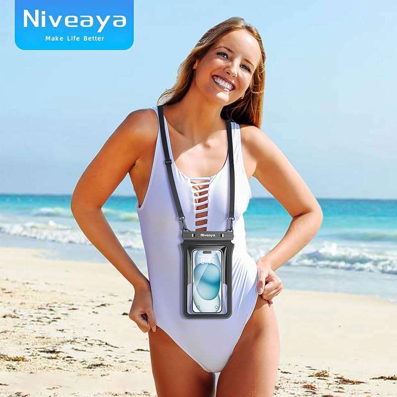 Niveaya IPX8 Double Space Waterproof Phone Pouch (up to 8.3") -2 Pack Waterproof Phone Case with Lanyard for iPhone 17 16 15 Pro Max,Touchscreen & Underwater Photography, Beach Cruise Essentials 2026 - Image 9