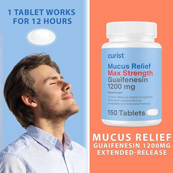 Curist Guaifenesin 1200 Mg Extended Release Tablets - 150 Count Maximum Strength Mucus Relief Tablets OTC - Clear Congestion - Image 2