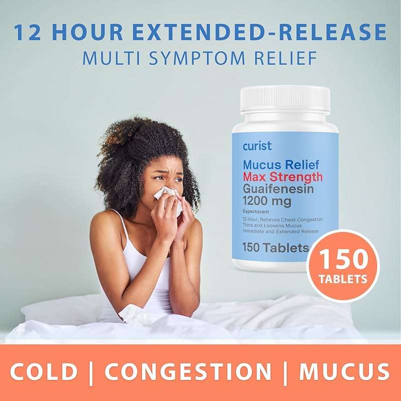 Curist Guaifenesin 1200 Mg Extended Release Tablets - 150 Count Maximum Strength Mucus Relief Tablets OTC - Clear Congestion - Image 3