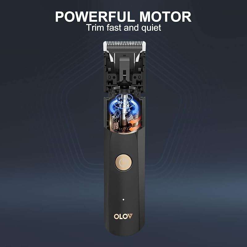 OLOV Electric Body Hair Trimmer - Groin Trimmer for Men - Bikini Trimmer Women - Wet/Dry Shaver Groomer, Replaceable Ceramic Blade Heads, USB Recharge Dock, Waterproof Hygiene Razor,Black - Image 4