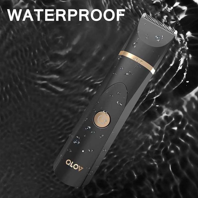 OLOV Electric Body Hair Trimmer - Groin Trimmer for Men - Bikini Trimmer Women - Wet/Dry Shaver Groomer, Replaceable Ceramic Blade Heads, USB Recharge Dock, Waterproof Hygiene Razor,Black - Image 5