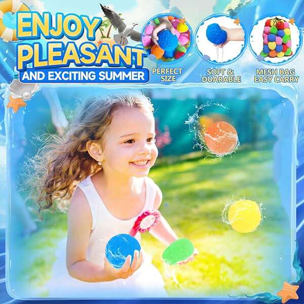 BEFANS 60 Pcs Reusable Water Balls, Reusable Water Balloons for Outdoor Toys and Games, Water Toys for Kids and Adults Boys and Girls - Summer Toys Ball for Pool and Backyard Fun - Image 4
