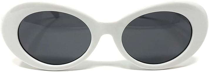 ADMIRING White Oval Round Sunglasses Thick Bold Clout Goggles Oval Mod Retro Vintage Kurt Cobain Inspired Sunglasses Lens - Image 2