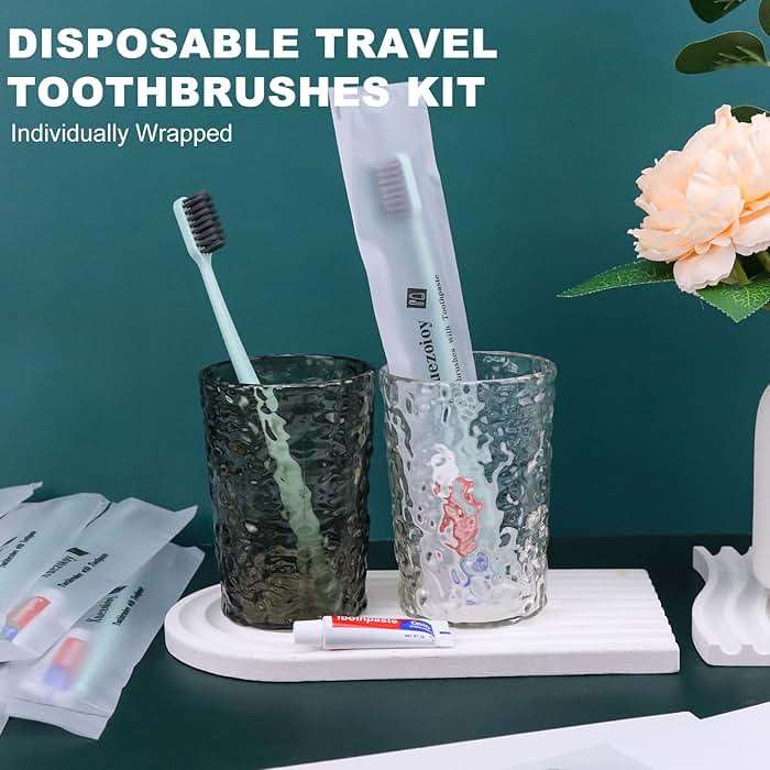 Xuezoioy Disposable Toothbrushes with Toothpaste,30 Pack Green Individually Wrapped Disposable Travel Toothbrushes Kit in Bulk for Homeless,Nursing Home,Hotel,Charity - Image 5