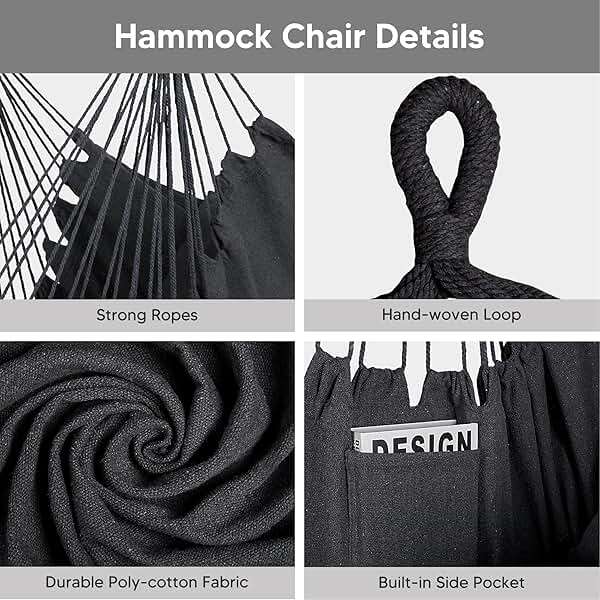SUNCREAT 2-in-1 Hammocks Hammock Chair with Stand, 475 lbs Capacity, Heavy Duty Two Person Hammock with Stand, Patented, Blue Stripe - Image 7