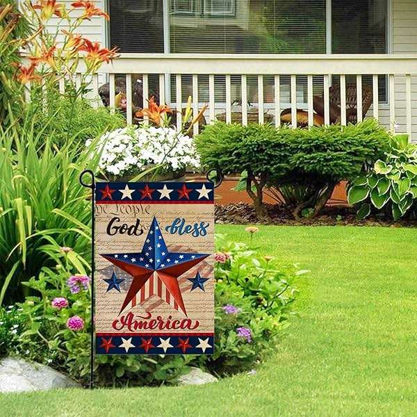 Patriotic God Bless America 4th of July Garden Flag 12 x 18 Inch Vertical Double Sided Blue Red Star Independence Day Memorial Day Yard Outside Décor - Image 5