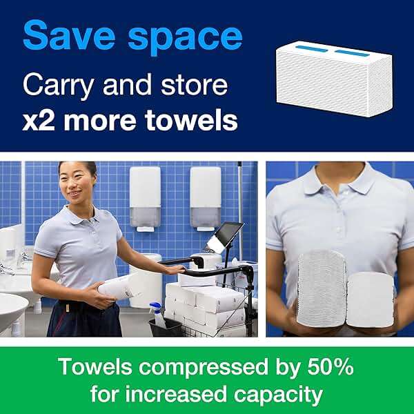 Tork PeakServe Continuous Paper Hand Towels White H5, Premium, Compressed, 12 x 270 sheets, 105066 - Image 9