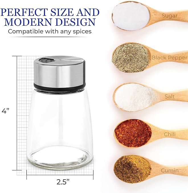 Salt and Pepper Shakers Set with Adjustable Pour Holes - Stainless Steel Spice Dispenser - Perfect for Pink Himalayan, Table Salt, Black and White Pepper - Image 2