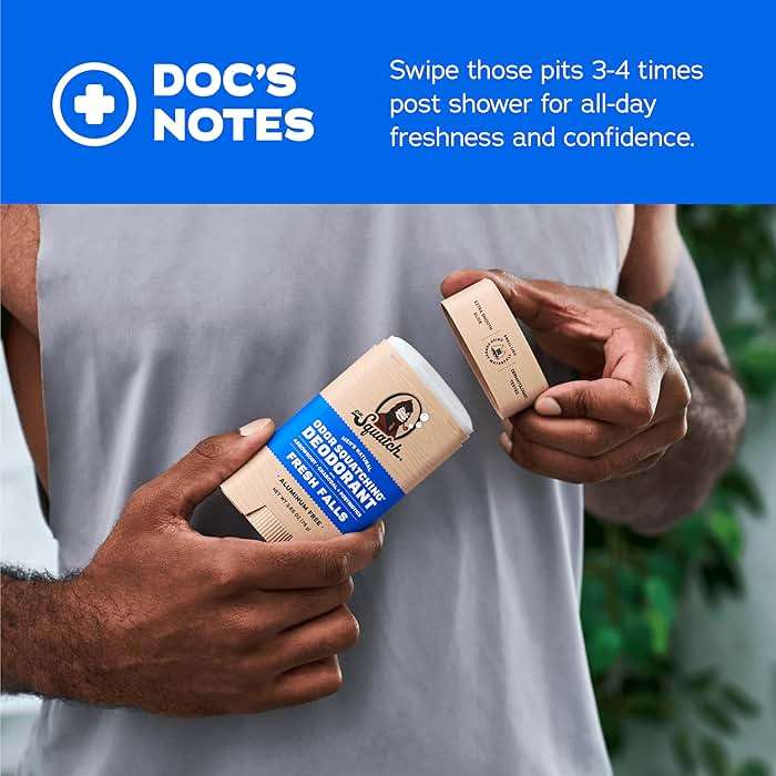 Dr. Squatch Natural Men’s Deodorant – Aluminum Free Natural Deodorant Men with Charcoal & Postbiotics for 72-Hour Odor Protection – Fresh Falls, 2.65oz Stick (3-Pack) - Image 4