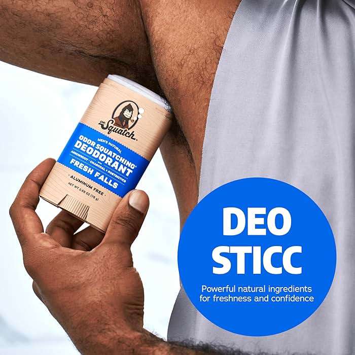Dr. Squatch Natural Men’s Deodorant – Aluminum Free Natural Deodorant Men with Charcoal & Postbiotics for 72-Hour Odor Protection – Fresh Falls, 2.65oz Stick (3-Pack) - Image 5