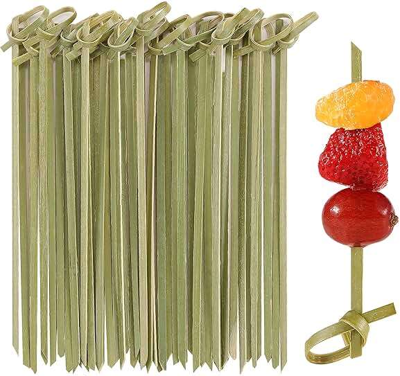 200 PCS Cocktail Picks, 4.7 Inch Toothpicks for Appetizers, Natural Bamboo Knot Skewers, Mini Food Sticks, Fancy Tooth Picks for Drinks,Fruit,Charcuterie,Cocktail Garnish Accessories, Party Supplies - Image 9