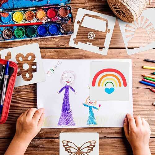 Junkin 20 Pcs Stencil for Painting Stencil Reusable DIY Drawing Template Motivational Art for Crafts Home Decor on Wood, Canvas, Paper, Fabric, Walls, Furniture(Peace and Love) - Image 6