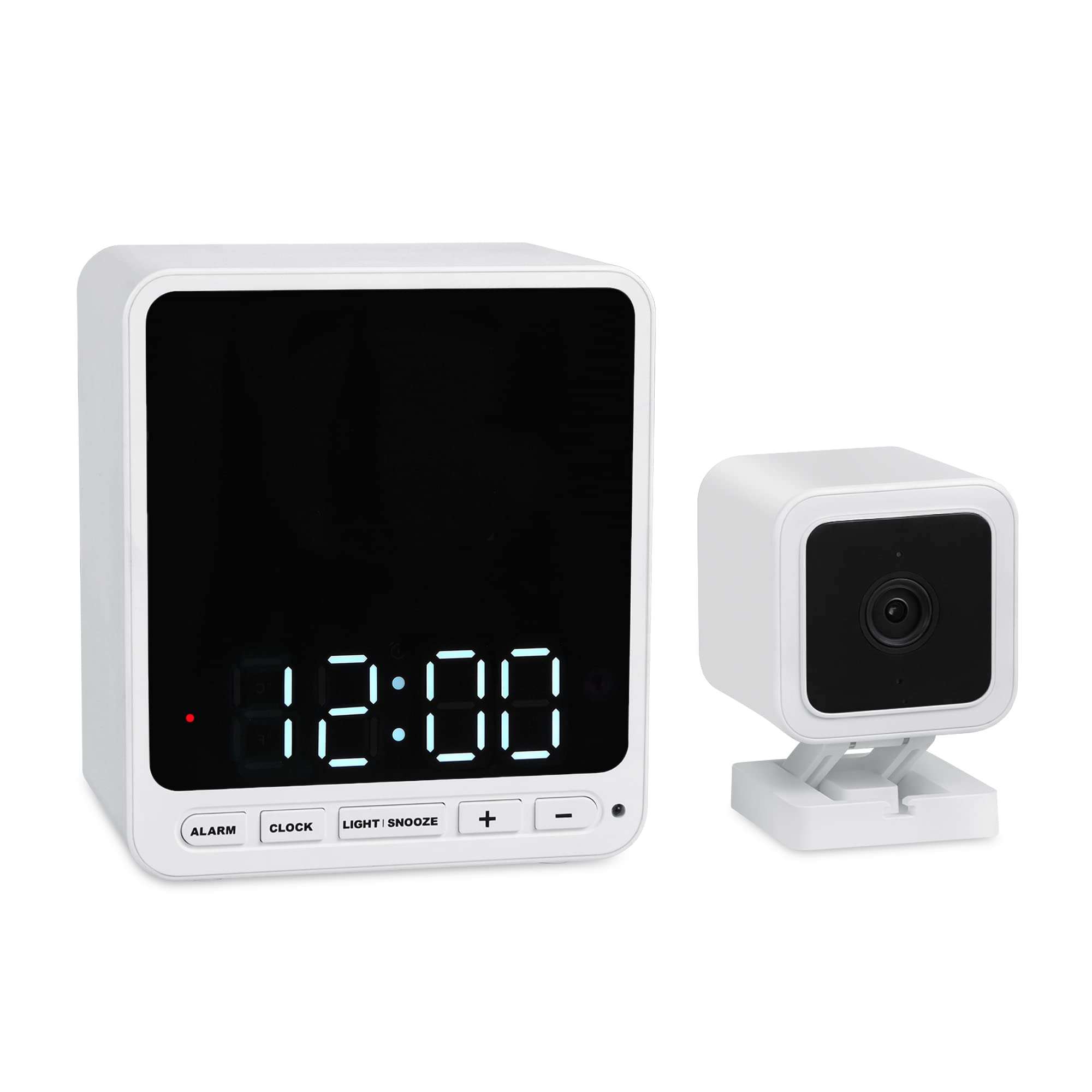 Wasserstein Alarm Clock Camera Case - Compatible with Wyze Cam V4/V3/V3 Pro/OG - Cover for Low-Key Camera Placement (White) (Camera NOT Included) - Image 1