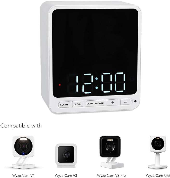 Wasserstein Alarm Clock Camera Case - Compatible with Wyze Cam V4/V3/V3 Pro/OG - Cover for Low-Key Camera Placement (White) (Camera NOT Included) - Image 2