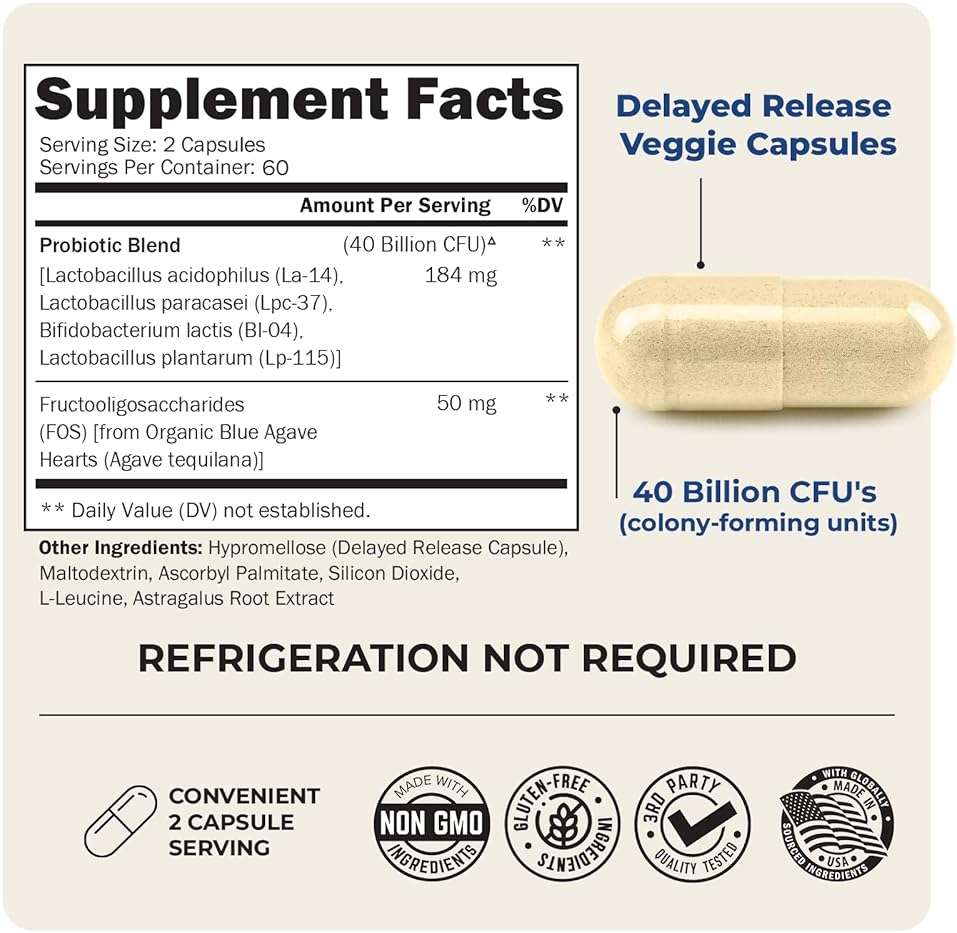 BioSchwartz Daily Probiotic Nutritional Supplement - 40 Billion CFU for Gut Health - Probiotics for Men and Women - Digestive Health with Astragalus & Lactobacillus - Shelf Stable - 120 Count - Image 4