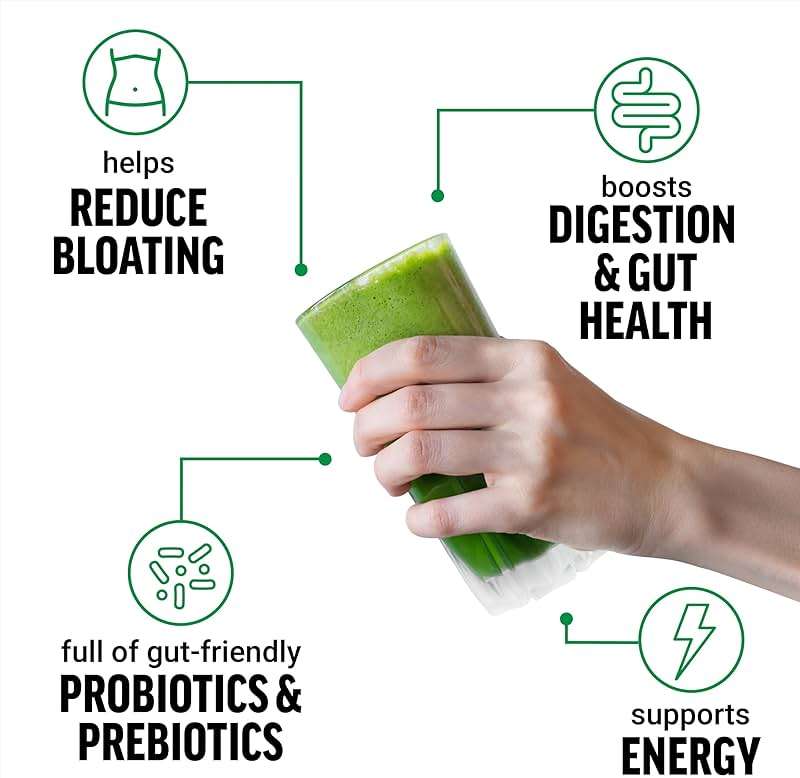 Force Factor Smarter Greens Daily Wellness Powder, Greens Superfood Powder to Support Gut Health, Bloating, & Digestion, with 40+ Superfoods, 125 Million CFUs of Probiotics, Unflavored, 30 Servings - Image 2