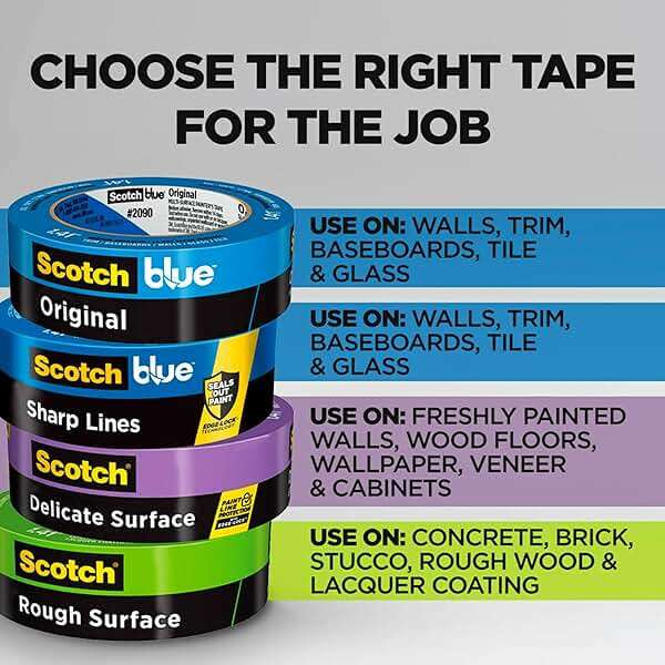 ScotchBlue Painter's Tape, 0.94" Width x 60 Yards, 8 Rolls, Blue, Multi-Surface, Indoor/Outdoor, 45% Renewable Resources, No Residue, DIY, Glass, Wood, 0.94 inches, Made in USA or Imported - Image 10