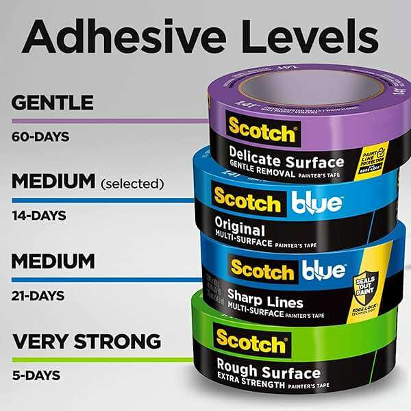 ScotchBlue Original Painter's Tape 2090-24VR4-A, 0.94 in x 60 yd (24mm x 54.8m), 4 Rolls/Pack - Image 6