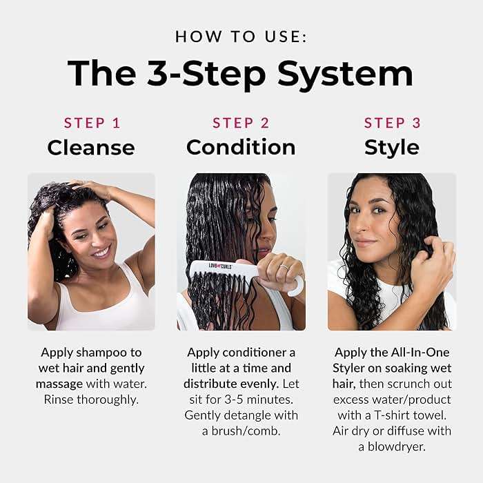 Love Ur Curls - Shampoo & Conditioner Set with All in One Curl Cream Styler for Wavy Hair, 3 Step System for Repair and Moisturizing - Image 11