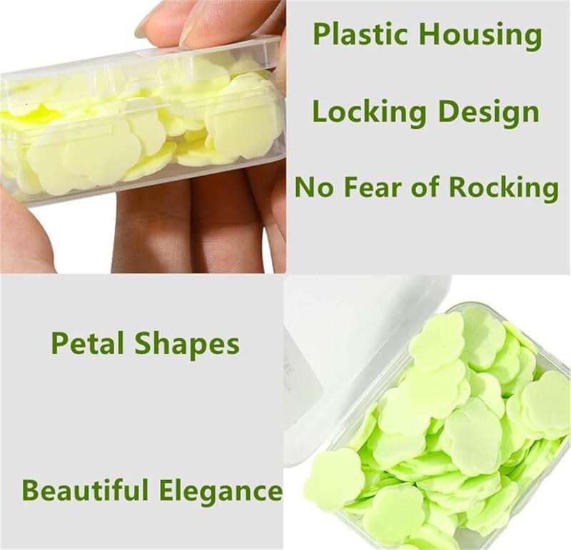 4 Different Scented Mini Fresh Portable Disposable Petal Hand Wash Sheets, Dissolvable Hand Bath Soap, Suitable for Children and Adults, Outdoor, Travel, Camping, 4 Boxes (Approx 400 Sheets) - Image 3